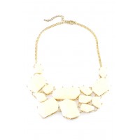 Ivory Stone Fragments Bib Necklace 